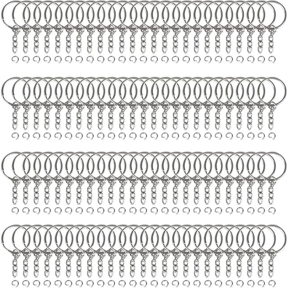 Image of Gift For Her/him 95pcs 25mm Key Chain Base Rings, Durable Connection Accessory For Handmade Keychain Pendant Craft And Daily Matching