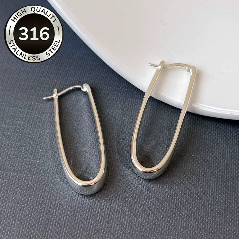 TEMU 1 Par de Ganchos para Orejas de U de Moda para Mujer, Ganchos de Orejas de Lujo Fáciles que se a Cualquier Ocasión - Joyería Versátil para para