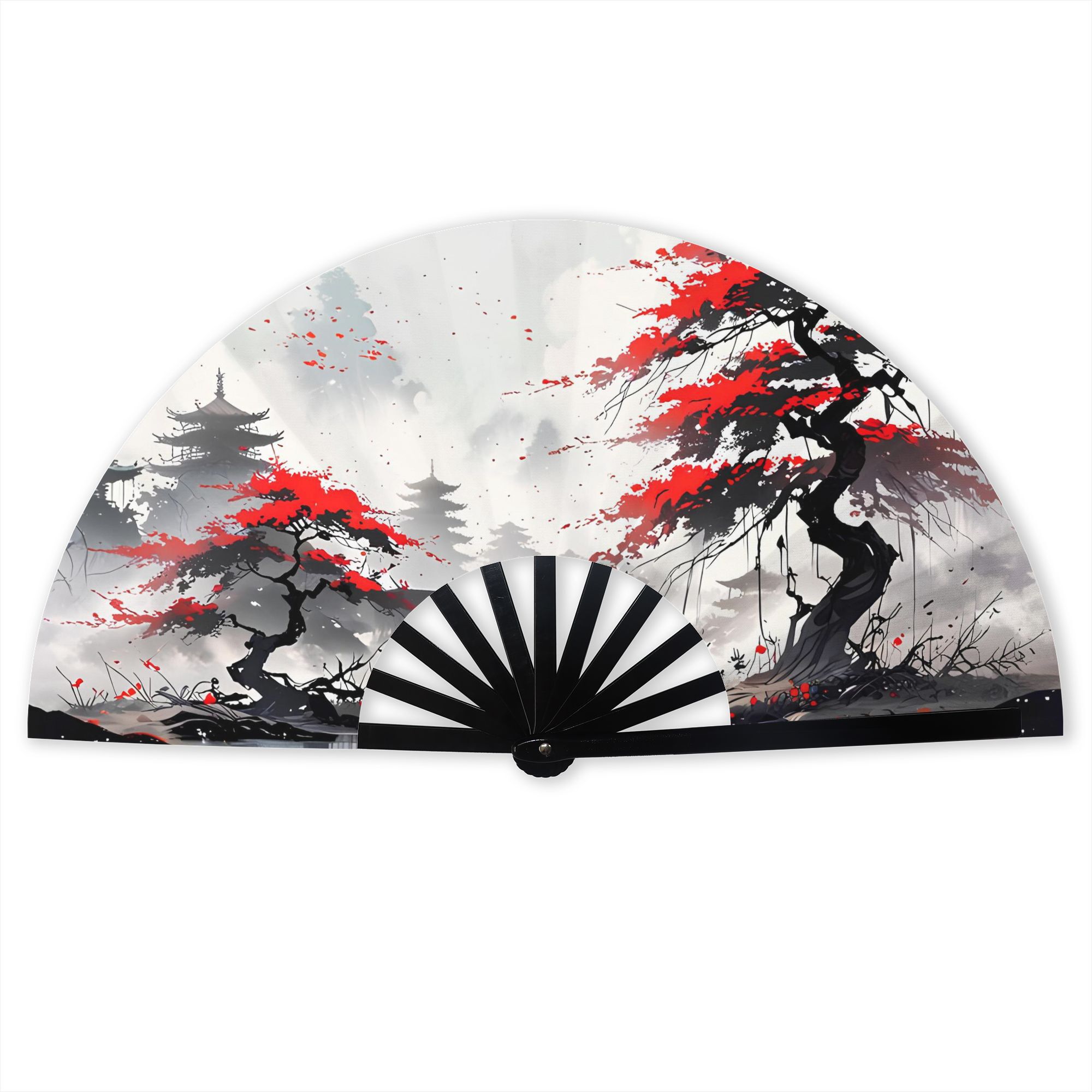 TEMU 1pc Fashion Folding Fan - Exquisitely , Ideal For Wedding Celebrations, Home Decor Gift, Featuring Vibrant Printed Design, Easy To Carry And