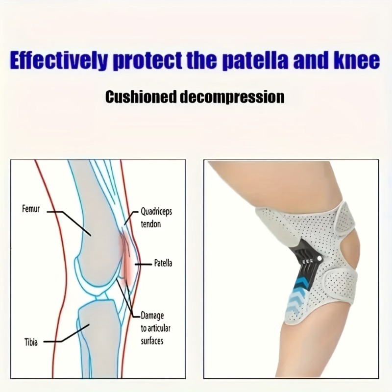 TEMU 2-pack Spring Knee Pads | The Joint Support System Provides Stable Support, A Climbing Aid For The Elderly, Suitable For With Weak Legs, Multi-