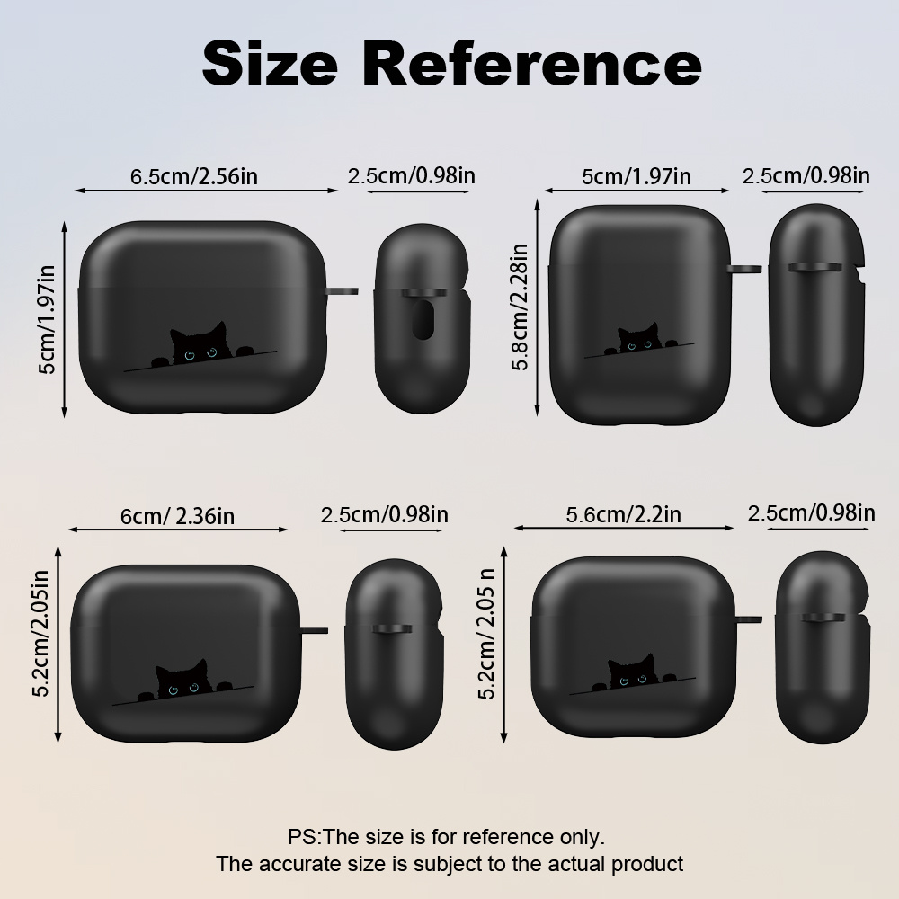 TEMU A Cute Minimalist Cat Print Headphone Case For Iphone For Airpods 4, For Airpods 3, For , 3, 2, And (birthday Gift, Surprise Gift, Holiday Gift