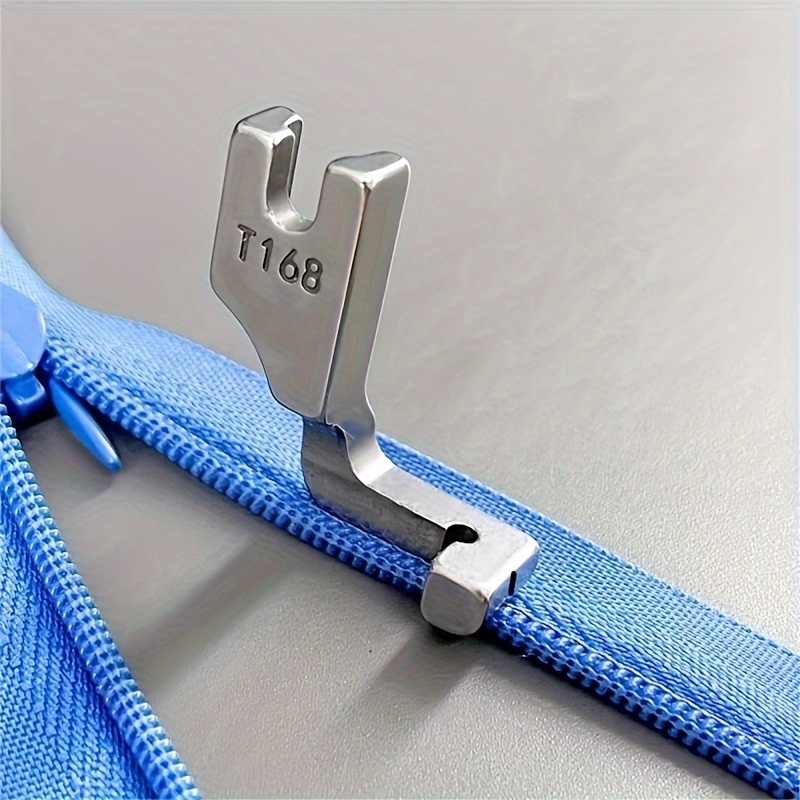 1pc Steel Sewing Machine Presser Foot, Single Side Invisible Zipper Foot, Compatible With Most Machines, Silvery Gray, Sewing Accessorie