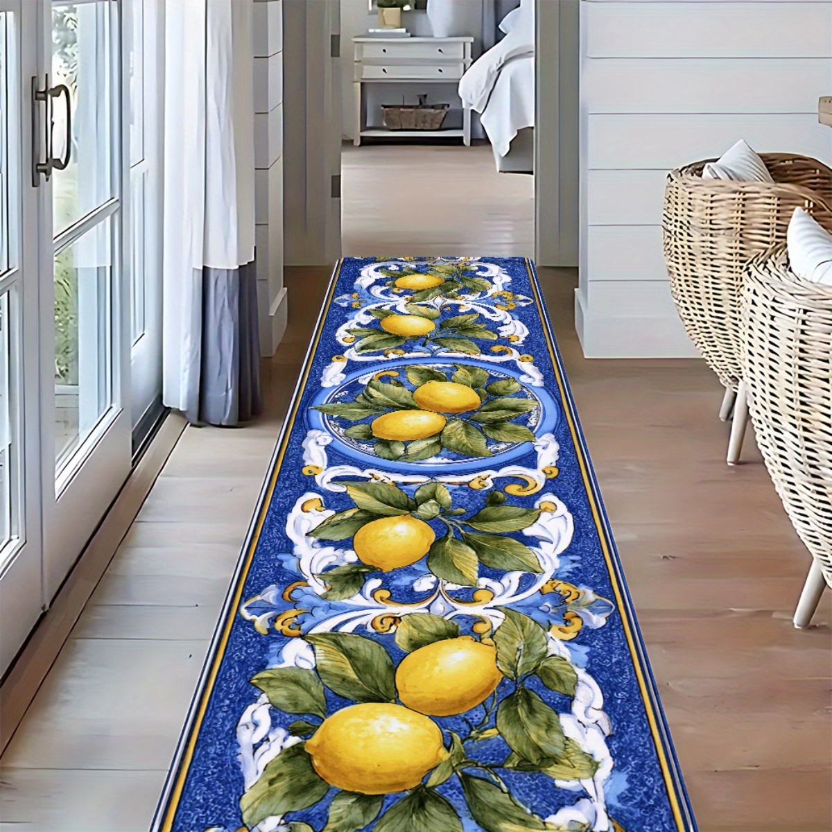 TEMU 1pc Six- Green Leaf Pattern, Suitable For Multiple Scenes: Home Decoration, Daily Or Festive Atmosphere Decor, Bathroom Anti-slip Mat, Indoor