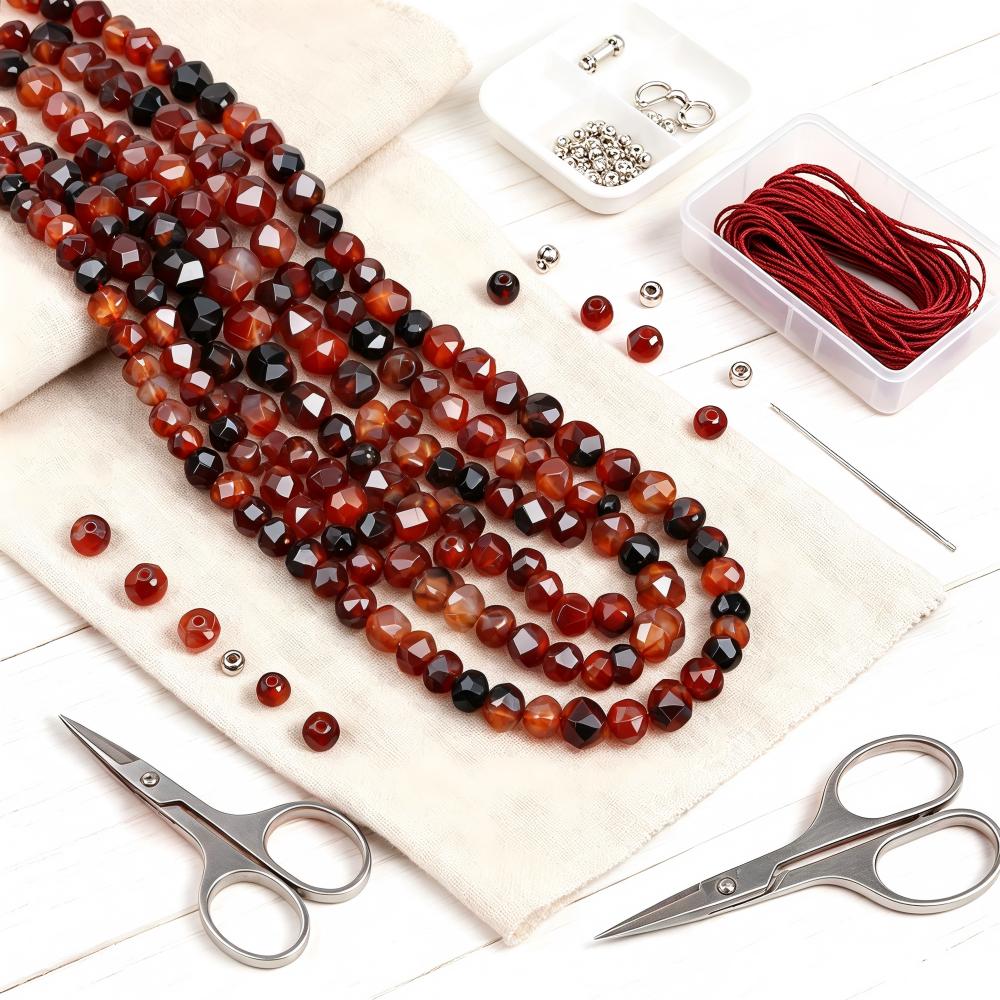 Natural Red Agate Beads for Handmade Jewelry Making
