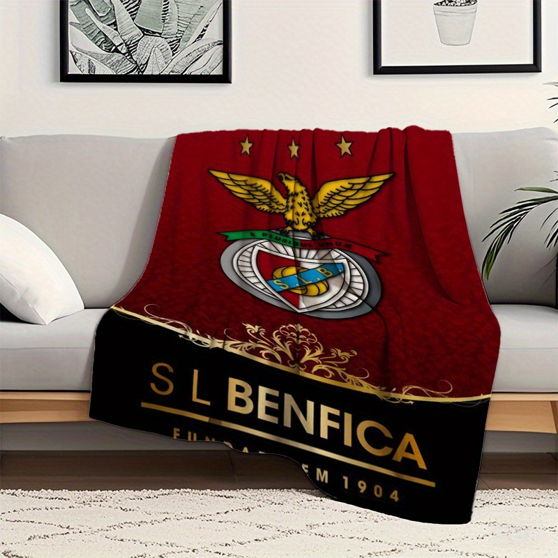 

Couverture en SL Benfica - Flanelle Confortable Toutes , Rouge et Dorée avec du Club, pour ou , Châle de Bureau|Couverture Décorative|Flanelle en Polyester