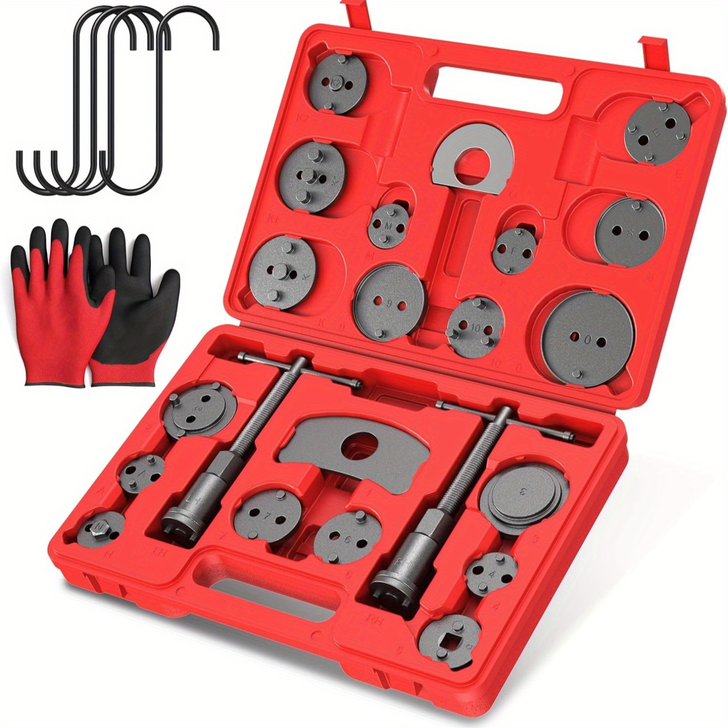 TEMU Set Of 28 Brake Caliper Compression Tools, Durable Brake Piston Compressor And Kit For Replacing Brake Pads, Universal Tool Set For Disc Brake Calipers (includes ), Without Battery
