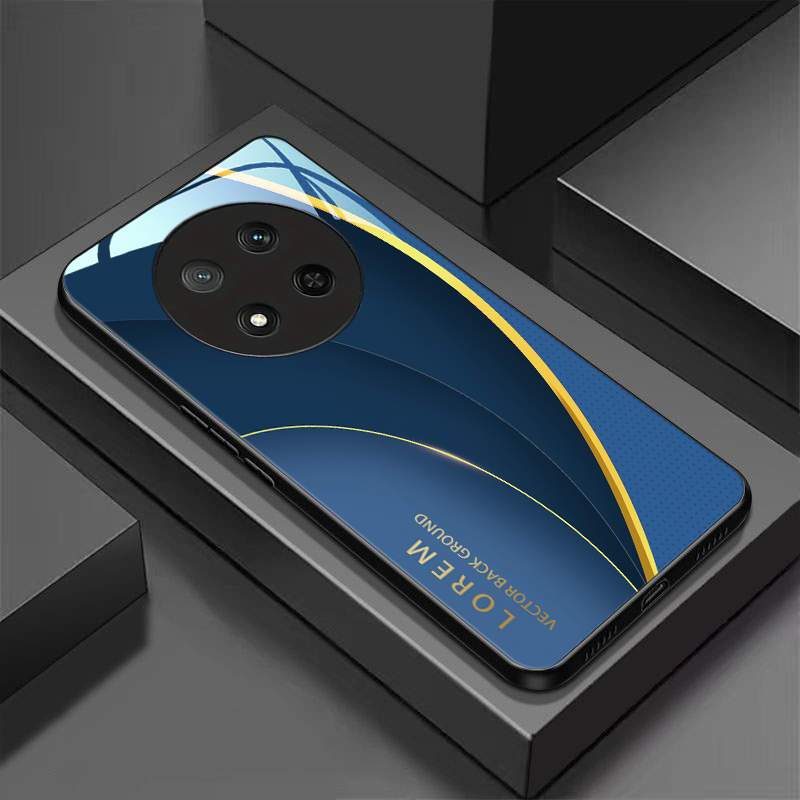 TEMU Tempered Glass Phone Case Suitable X60 Pro X9c Magic 7 Lite Ultra-thin Hard Cover With High-end Luxury Pattern Bla072