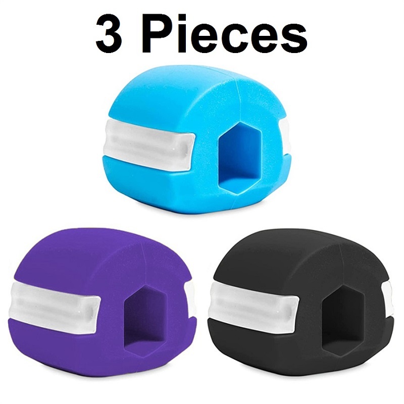 TEMU 3-teiliges Kiefertrainer-Set. Kau-Biss-Brecher für Gesichtsfitness und -Training