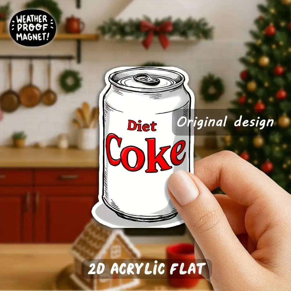 TEMU 2d Flat, Acrylic Refrigerator Magnet - "diet Coke" Soda, Star-shaped, Suitable For Kitchen And Restaurant Decoration,  Durable Acrylic, Refrigerator Magnet