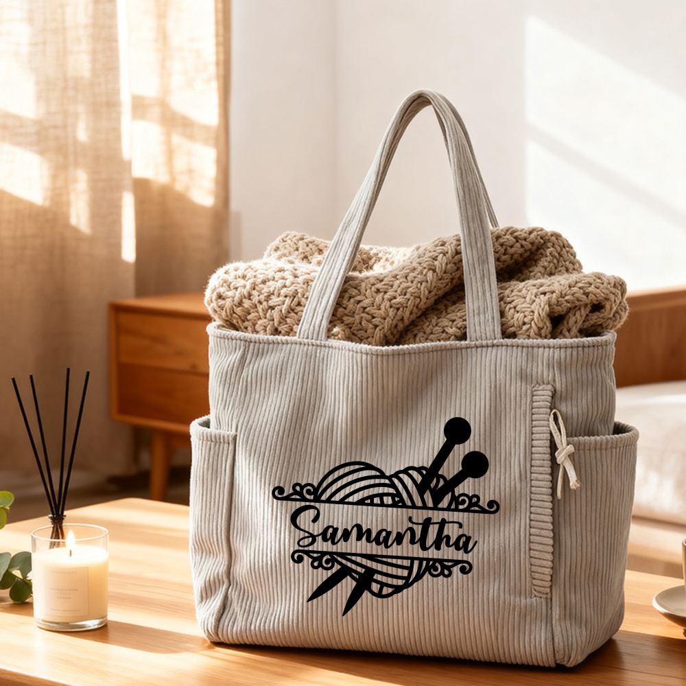 TEMU Personalized Knitted Storage Bags With Names | Yarn Storage | Knitting/ Crocheting Organizer Bags | Gifts For Grandma | Gifts For Mom | Birthday