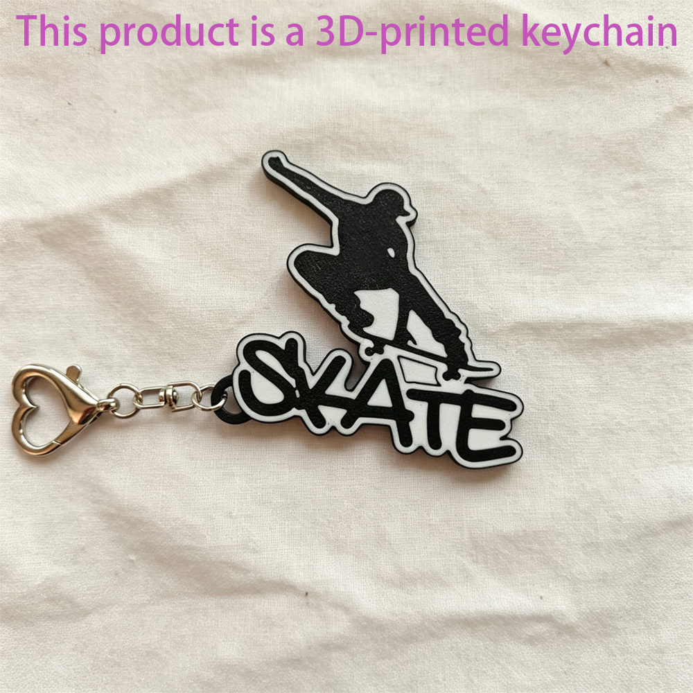 TEMU 1 pièce Porte-clés Skateboard Imprimé en 3D, Méticuleuse, Convient pour Clés de Voiture, Clés, Cadeaux de Fêtes, Décoration , Unisexe, Parfait