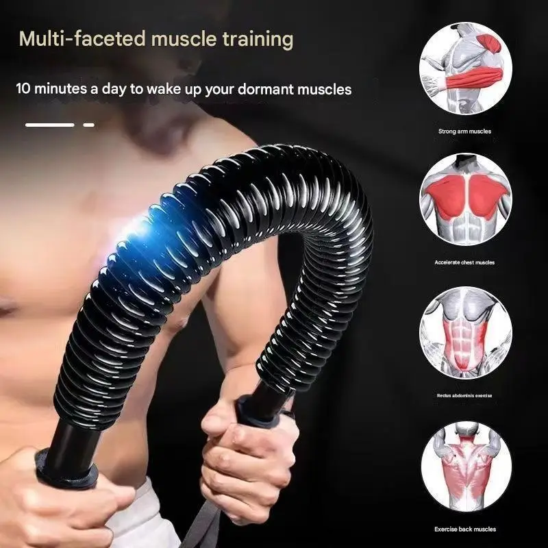 adjustable arm chest strength trainer 44 88 lbs multi purpose spring fitness tool for home gym indoor outdoor workouts black iron aluminum construction targets forearms chest back abs muscles muscle training equipment tool durable gym accessories Product details 6