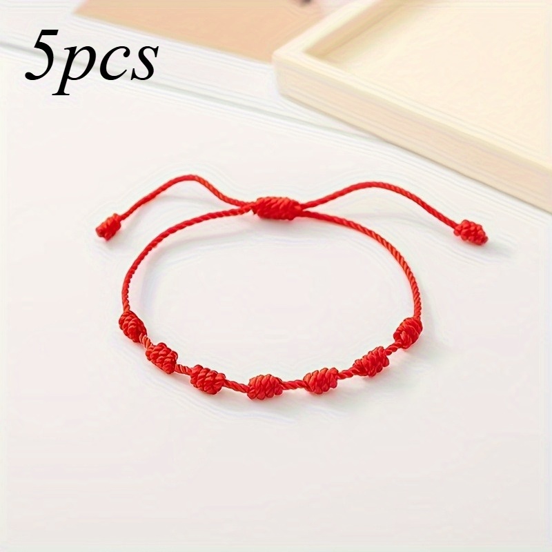 TEMU 10/5pcs Minimalist -knot Bracelet, Fashionable Adjustable Couple Friendship Woven Rope, Christmas, Valentine's Day Gift