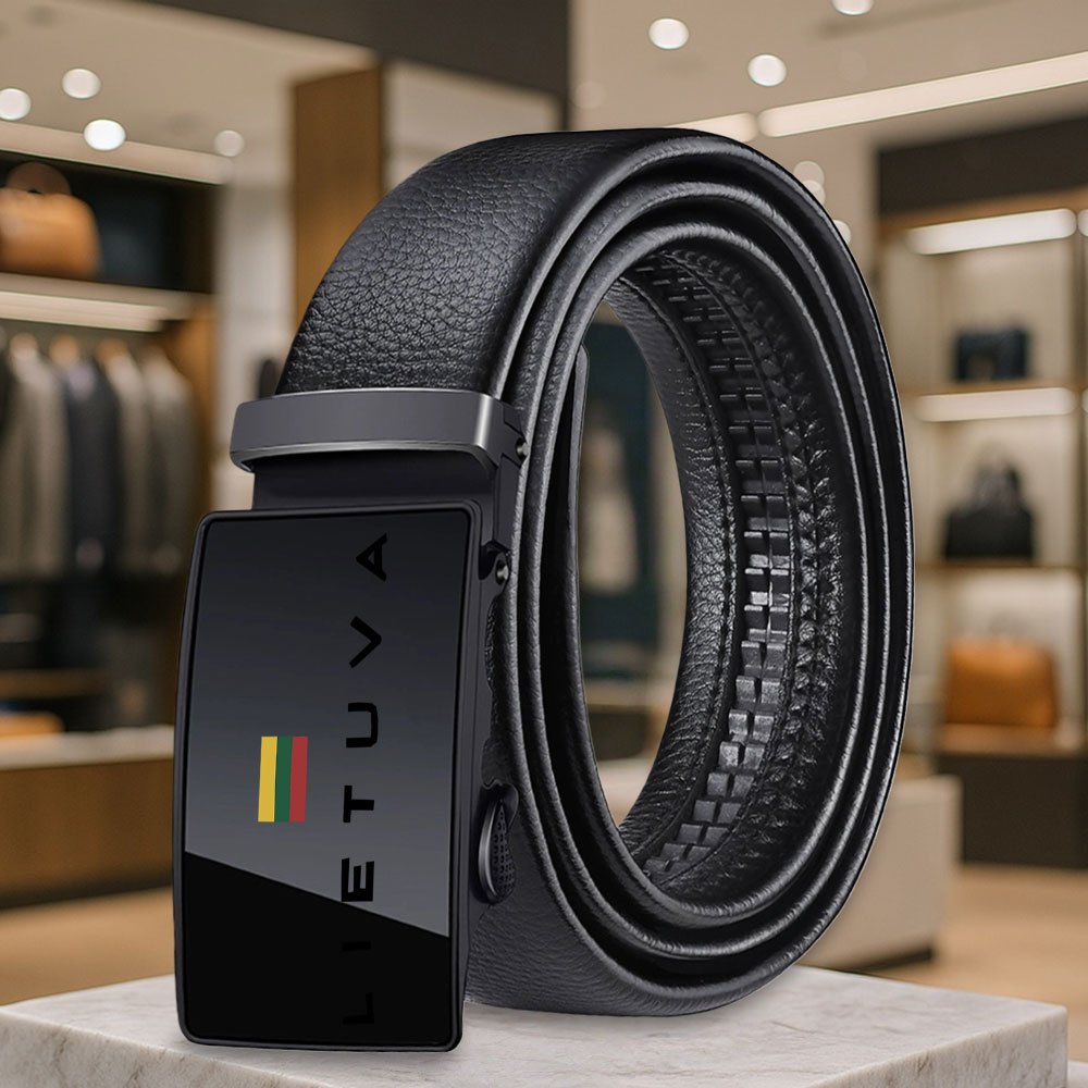 TEMU Lithuanian Series Exquisite Printed Men's Novelty Belt Premium All-match Fashion Retro 2 Colors Head High-end Travel Men Women Same Style Belt
