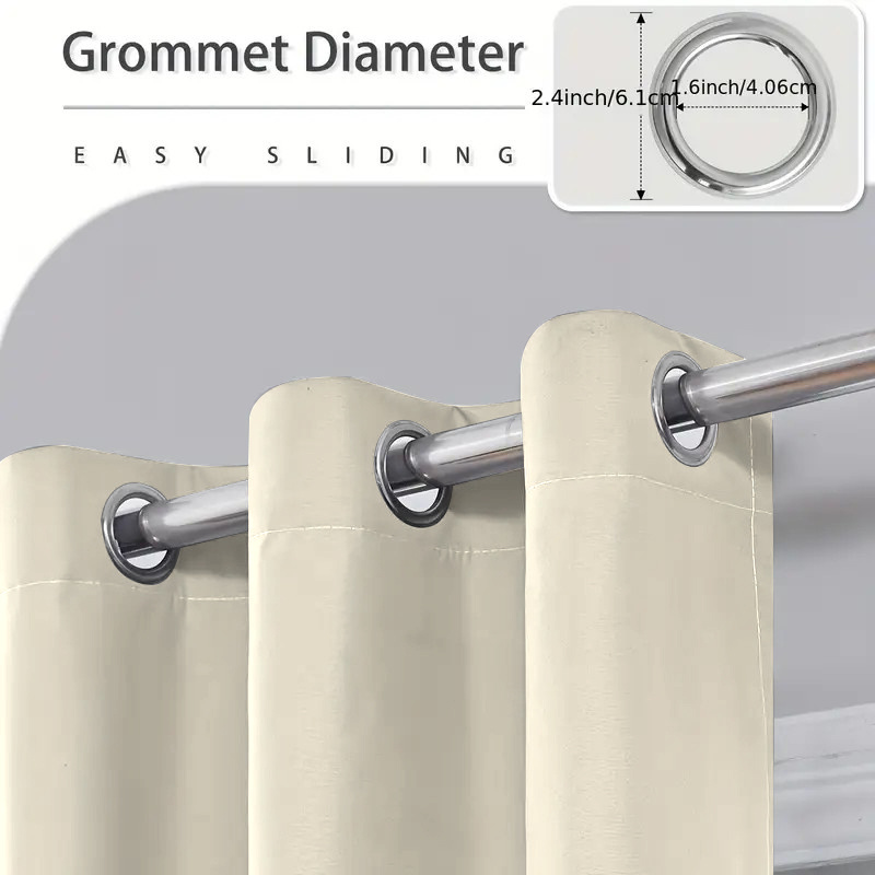 два штора-теплоизолятора, 100% светонепроницаемые, шумопоглощающие, солнцезащитные шторы, затемняющие комнату, из однотонного полиэстера с подкладкой с покрытием, легкие, с верхним отверстием для подвешивания, в современном романтическом минималистичном стиле Детали 8