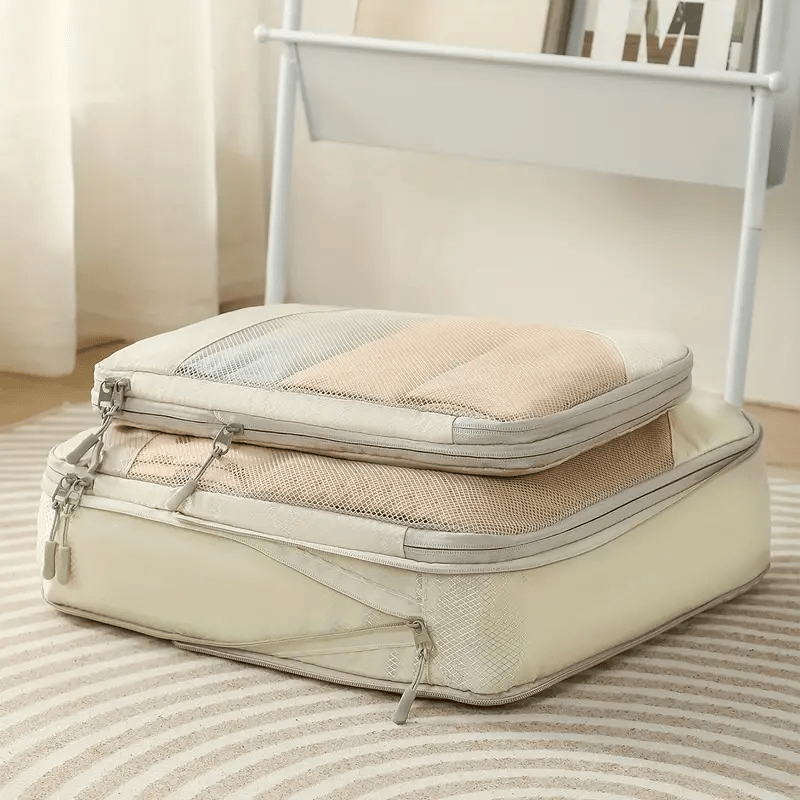 A Set of 5 Lightweight Compression Packing Cubes Designed for Travel, Essential Additions for Organizing Your Suitcase And Durable Luggage Bags
