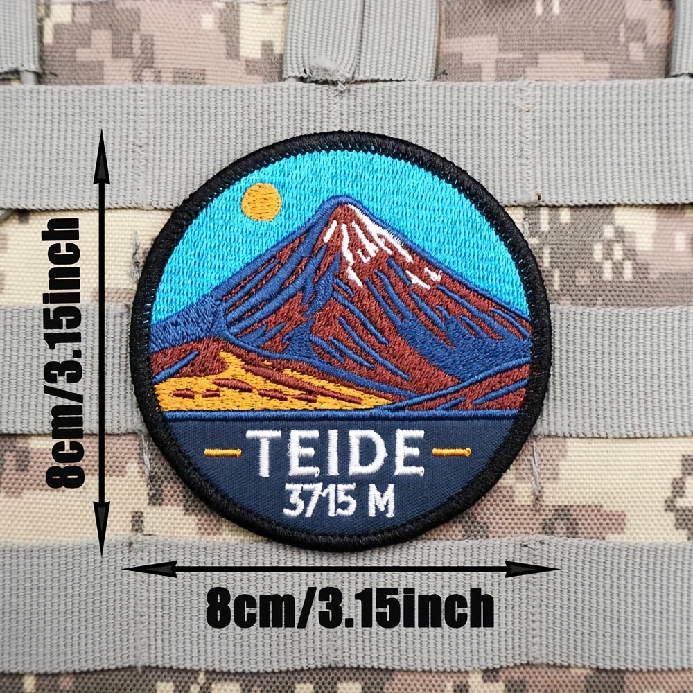 TEMU Parche bordado A TEIDE 3715m de montañismo al para chalecos tácticos/correas de , con respaldo de gancho y bucle bordado, para mochilas y ropa