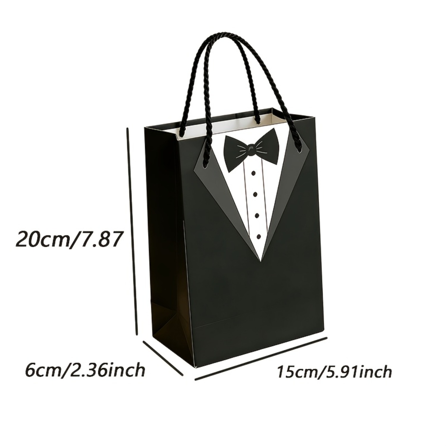 TEMU Gift For Her/him 4-pack Black Tuxedo-shaped Gift Boxes Suitable For Men's Party Favors, Wedding Favors, Birthdays, Father's Day Gifts - Elegant