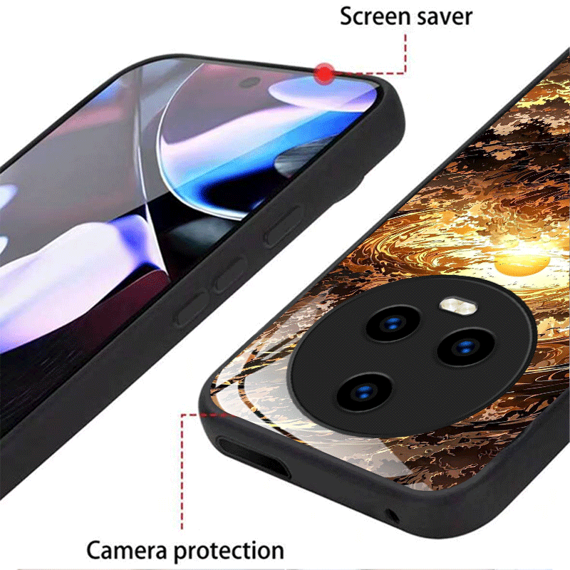 étui de téléphone : design créatif motif nuage tourbillonnant, étui en verre trempé   avec honor  / /  pro/ /  lite/  pro/  lite/  pro/magic6/magic6 lite/magic6 pro 5g/ /  lite/  pro