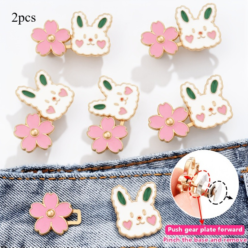 TEMU 2 Sets Of Waist Tighteners For Pants, Denim Button Fasteners For Loose Jeans, Seamless And Denim Button Tighteners, Adjustable Buttons For Jeans