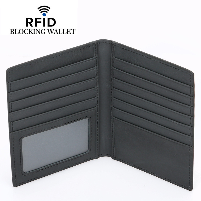 Image of 1pc New Style Card Holder Genuine Leather Bank Card Large Capacity Rfid Anti-theft Card Case Card Sleeve Neutral