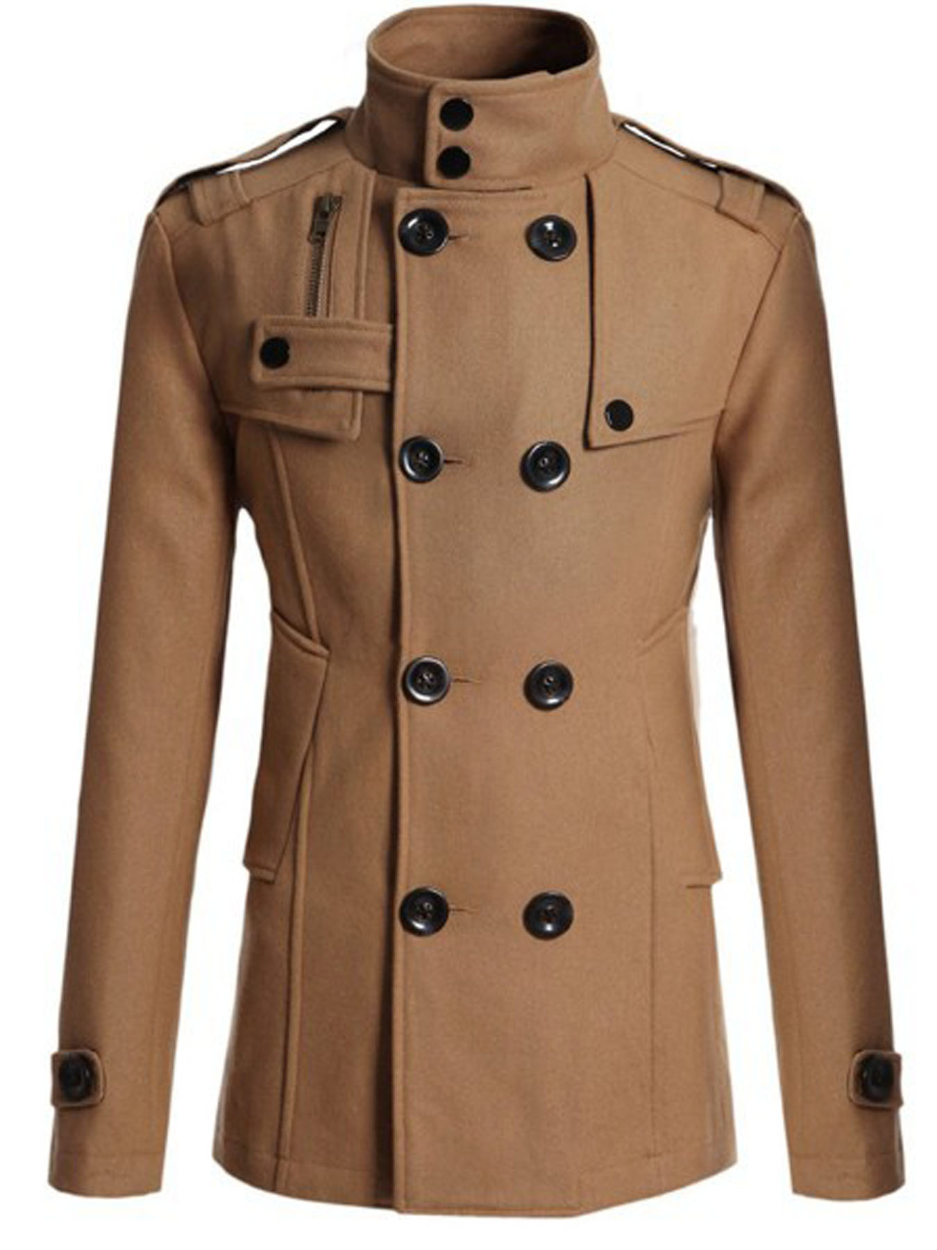 Jaqueta Sobretudo Masculina de Tweed de Inverno Estilo Coreano