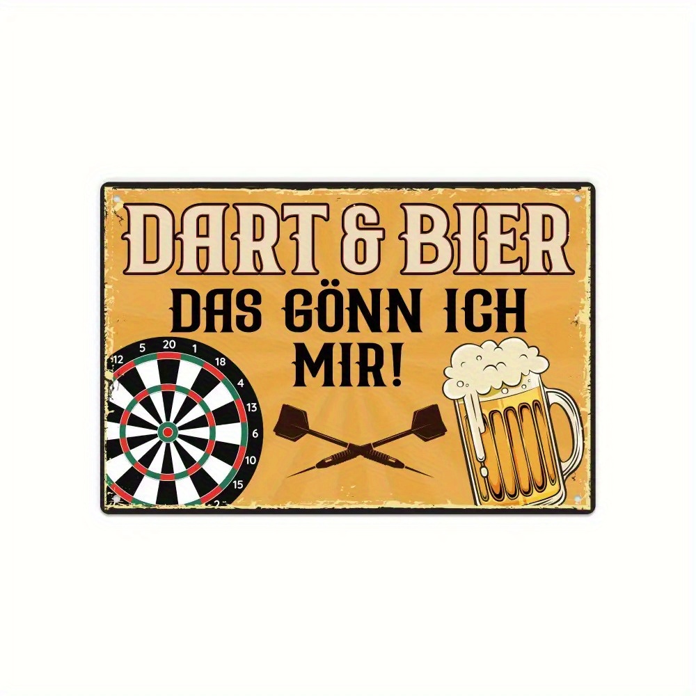 E-shop 2D Flachdruck, . Putuo Dekoration, Holzschild im Viktorianischen Stil - "Pitch And Beer" Deutsche Bier Wandkunst, für Heim- oder Bardekoration,