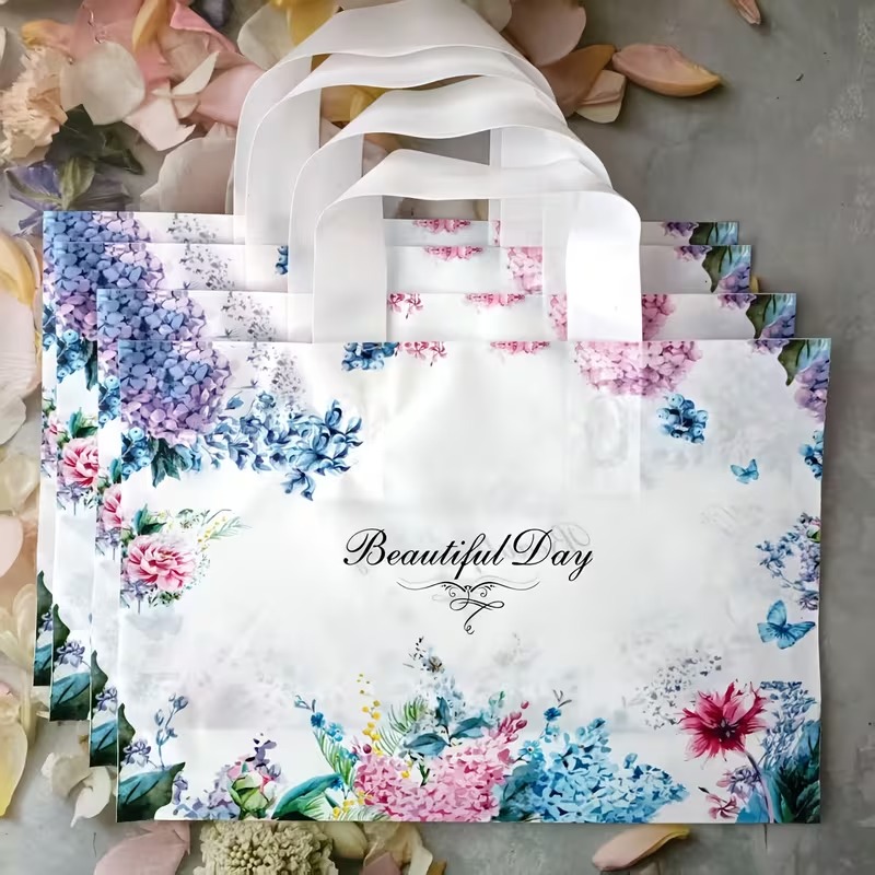 TEMU 30pcs Sacs Cadeaux en Plastique Papillon - Sacs à Poignée Durables pour Mode, Shopping et Cadeaux de Fête - Convient pour Noël, le An, la