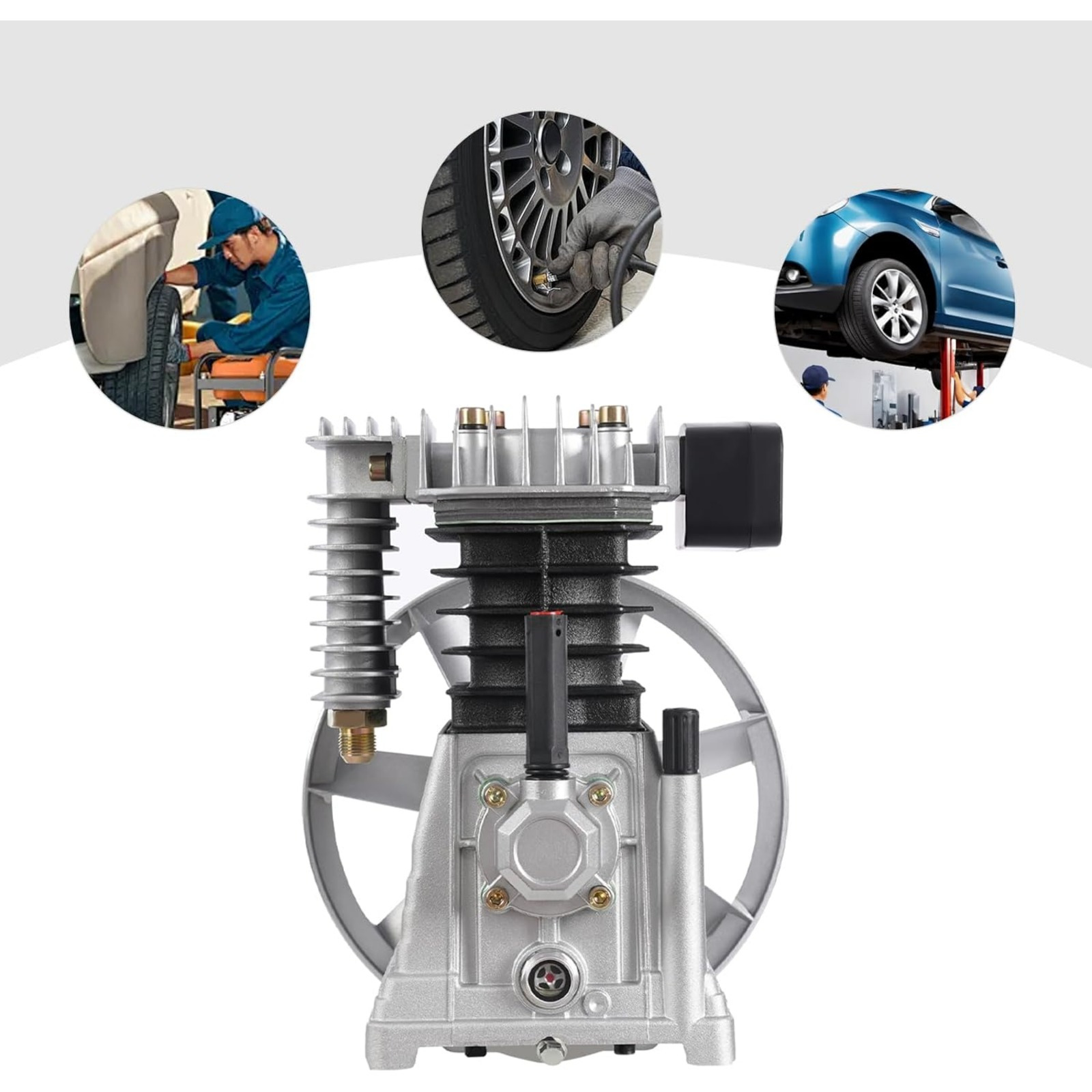 TEMU Compressed Air Compressor Unit Oil Lubricated Air Compressor Pump Head Compressor 3hp Piston Cylinder Air Compressor