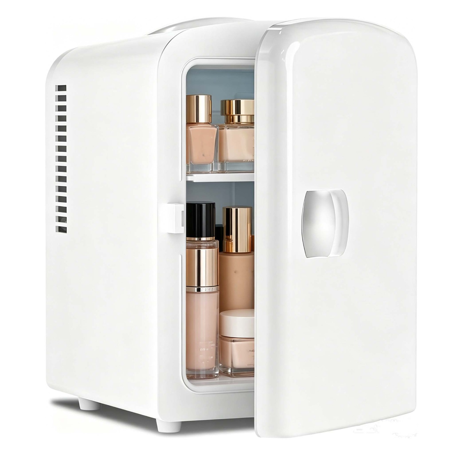 TEMU Mini Fridge, Portable , Small Skin Care Fridge, Food And Drinks, Small Cooler For Bedroom, Dorm, Car, Office