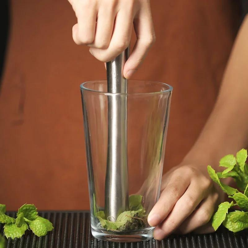 TEMU Battu à cocktail épais en acier inoxydable, antidérapante, outil de mélange pour cocktails/boissons à