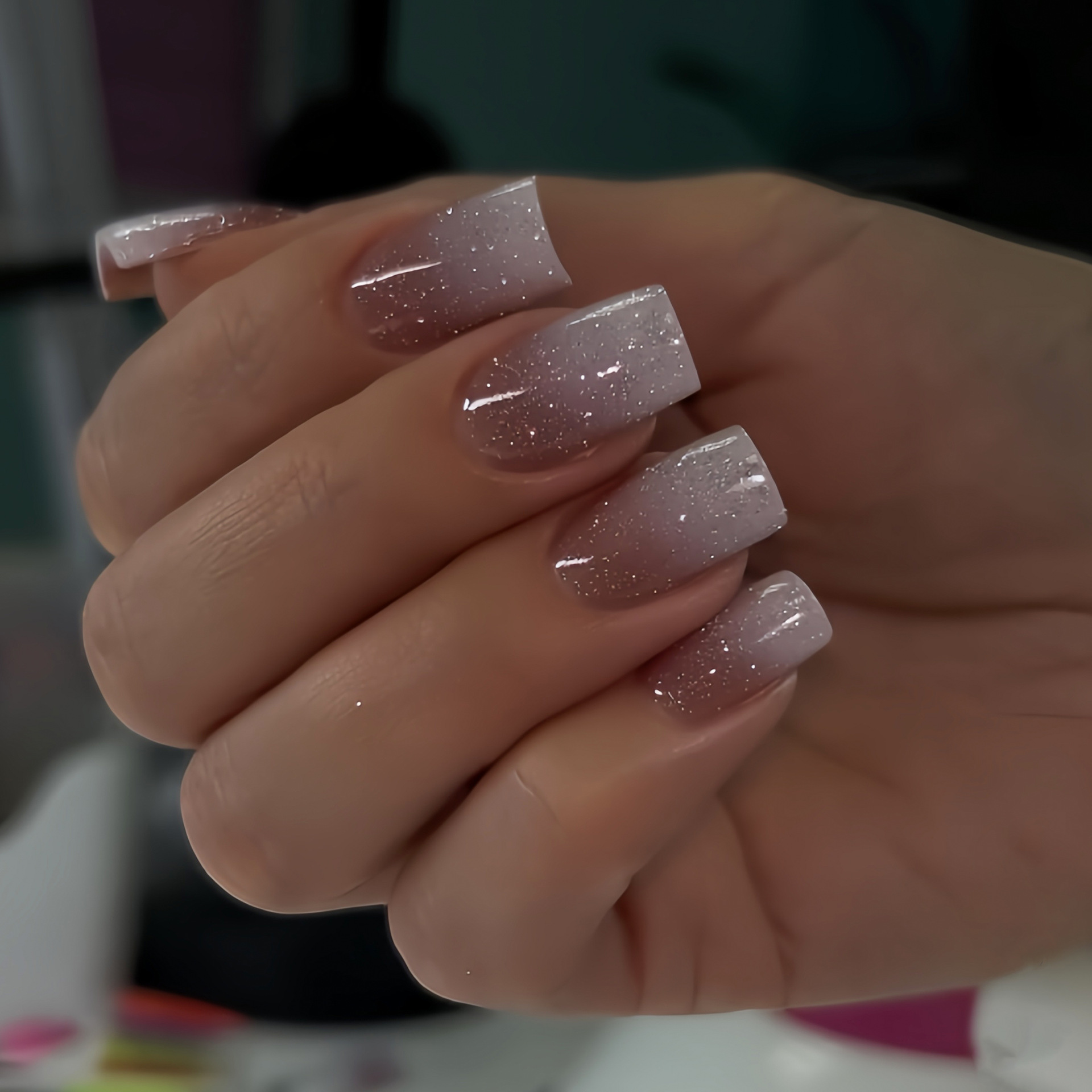 TEMU 48pcs Chinese High-end Glitter Handmade Nail Art Nail Patches With Removable Fake Nail Patches, Featuring A Glossy, Fashionable, And Minimalist Style, Suitable For Women
