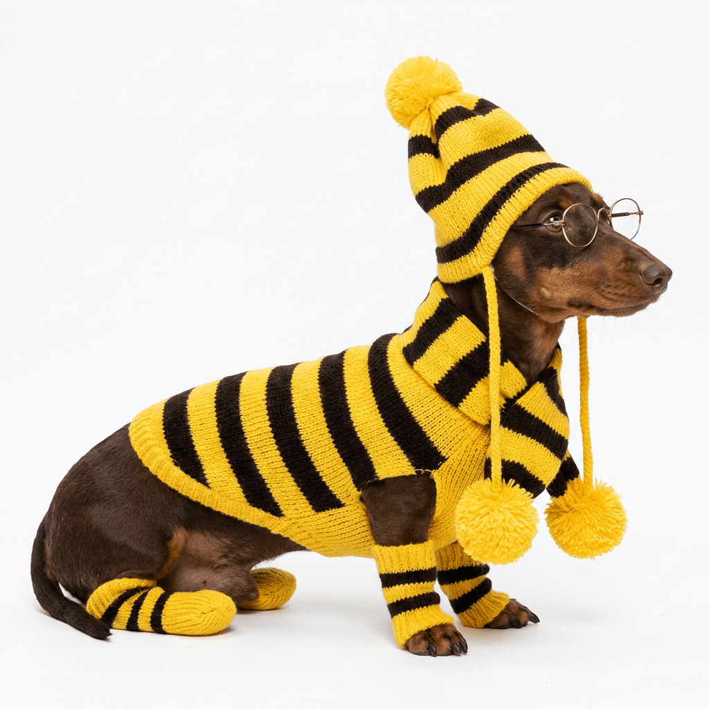 3pcs Scarf Bootie Hat Set for Small Dogs
