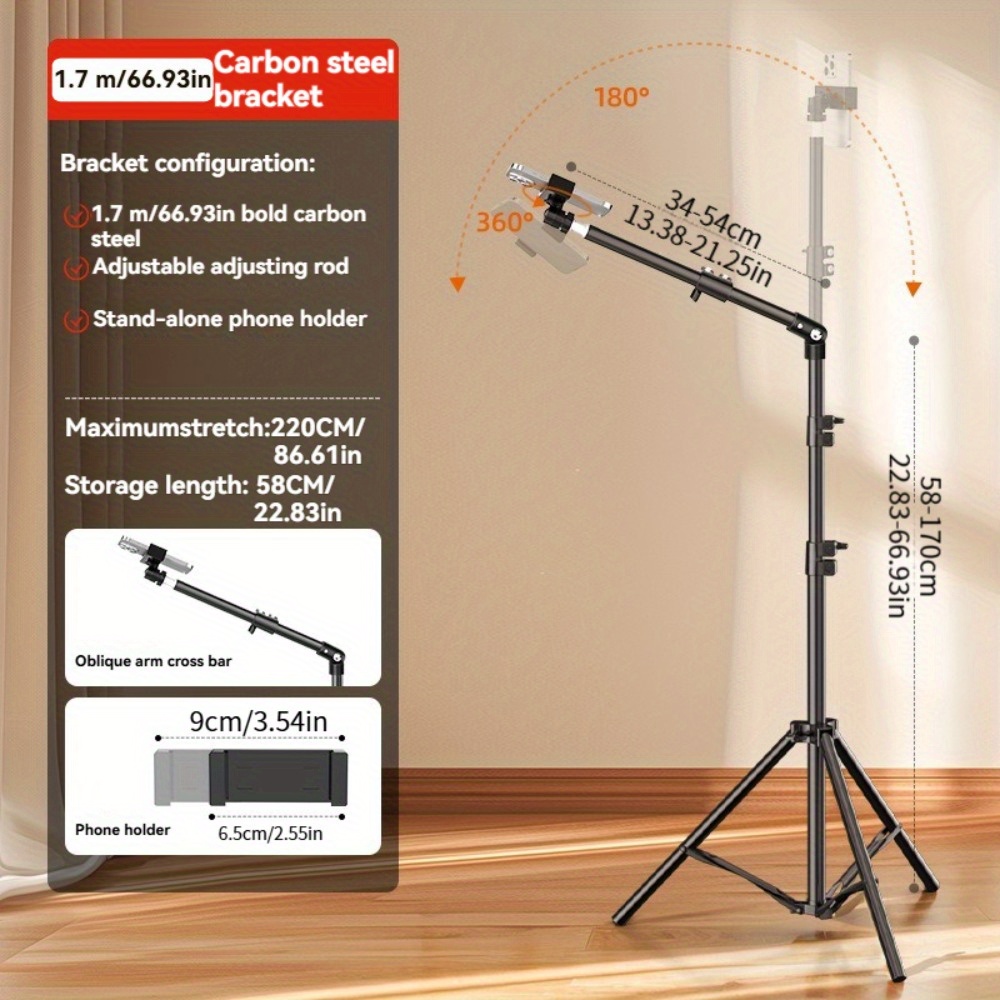 adjustable aluminum tripod stand 5ft telescopic arm Temu