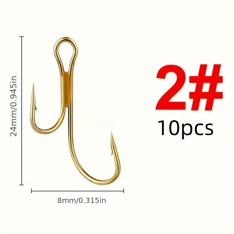 10pcs High Carbon Steel Fishing Split Hooks - Hook Sizes
