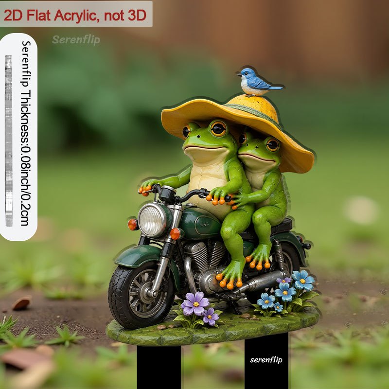 TEMU 2d Flat - 【2d Flat】 2d Flat - [2d Flat] 1pc 2d Flat Acrylic Stake With Pointed Base For Soil, On A Motorbike For Adorning Pots And Flower Pots,