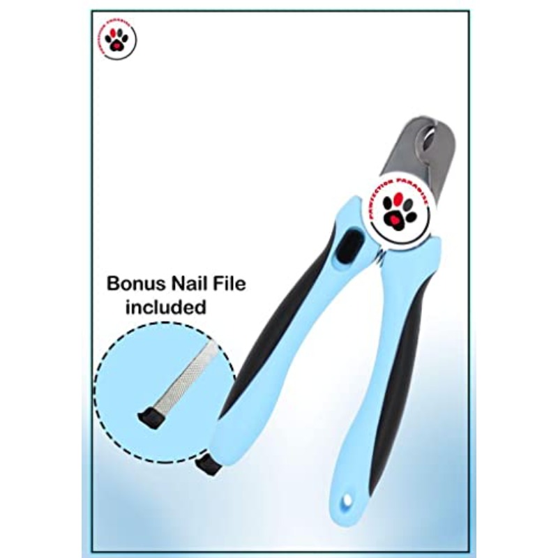 Dog Nail Clippers with Nail Filer Stainless Steel Pet Nail Clippers and Slip Resistance Trimmers for Medium and Large Dogs with Safety Guard Professional Grooming Tool for Dog Cats