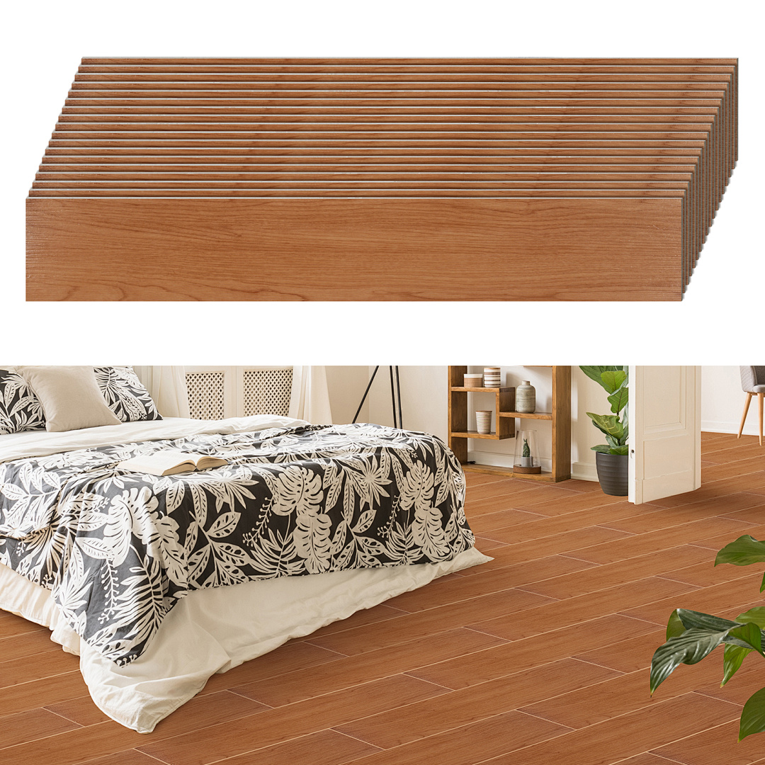 Image of 18pcs Vinyl Planks Oak Cuttable Floor Covering Design Floor Tiles Plank Tiles Wood Grain Vinyl Floor Self-adhesive Plank Tiles Peel And Stick Floor Covering Planks Floor Tiles 2.5 M²