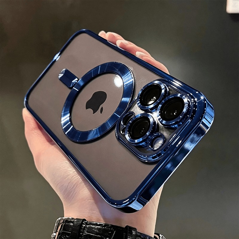 Capa de Celular: Capa Protetora de Luxo Magnética Transparente Resistente a Choques