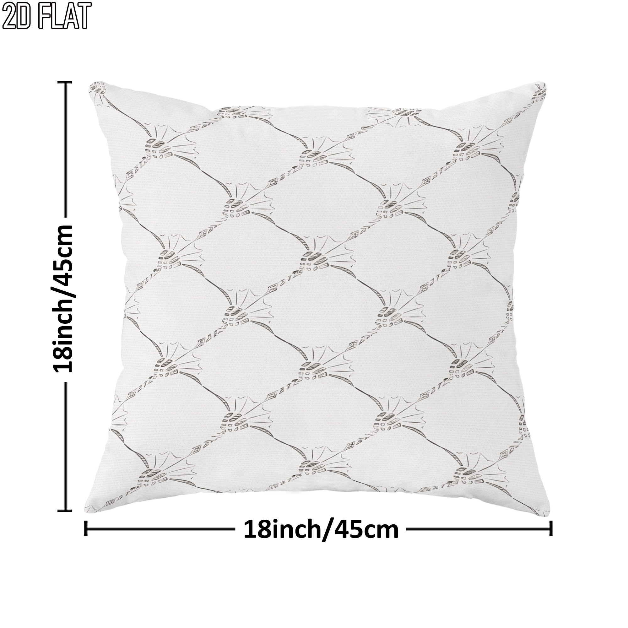 TEMU 2d Flat 1pc Christmas Elegant Geometric Throw Pillow Covers White Grey Cosy Decorative Pillowcases One-sided Printing For Living Room Bedroom