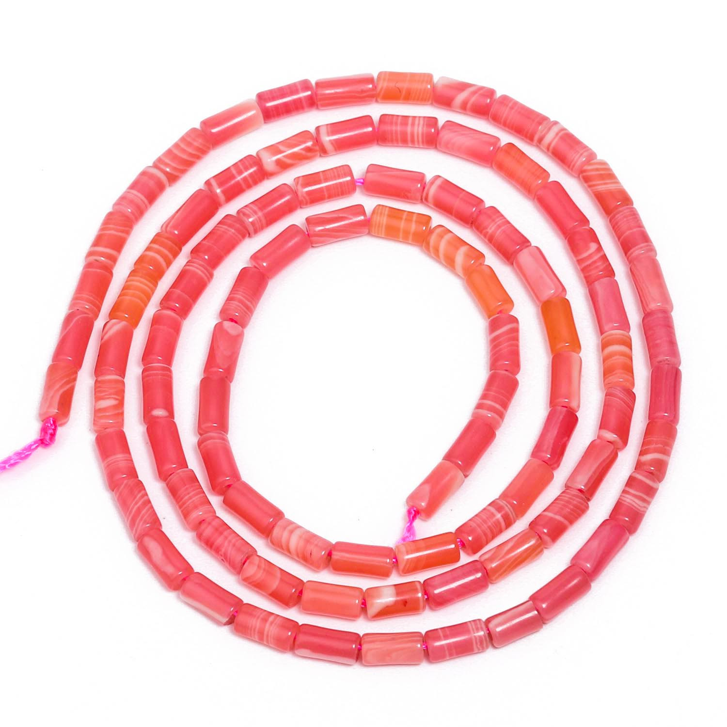Natural Stone Cylindrical Rhodochrosite Beads, 2x4mm