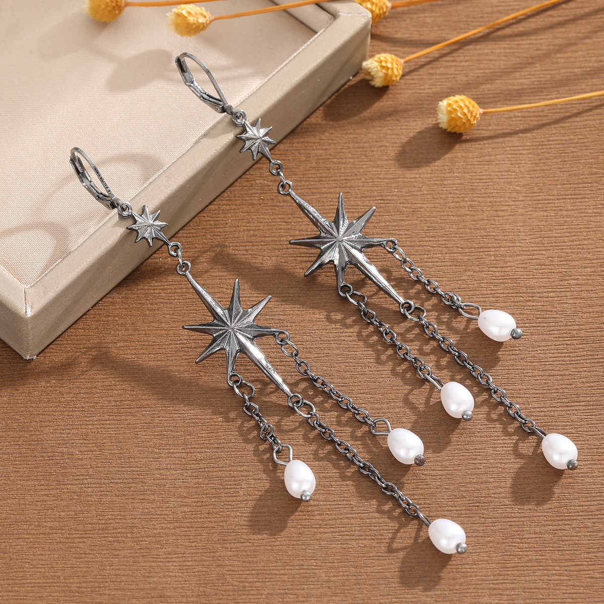 TEMU Vintage Gothic Style -pointed -strand Long Tassel Women's Pendant Earrings, Versatile Women's Earrings For Daily Casual, Parties, And Music