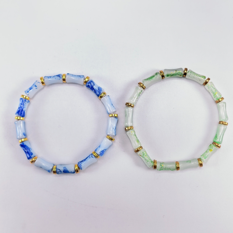 TEMU 2pcs Women's Chinese-style Bamboo-ribbed Bracelet, Symbolizing Continuous Progress And . With Bamboo-joint Design, Suitable As A New Year Gift,