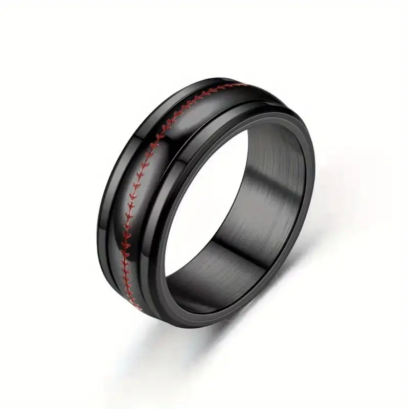 1pc sports style stainless steel olive head pattern rotatable mens ring valentines day gift Product details 1