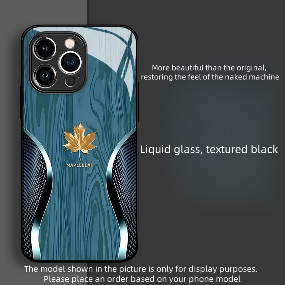 [Retro Fingerprint-resistant Phone Case] Business Texture Maple Leaf Liquid Tempered Glass Phone Case Simple, Business Style, Retro, Drop-proof, Fingerprint-resistant, Easy to clean Protect your phone, great gift for yourself and others! Suitable for iPhone 11/11 Pro/ 11 Pro Max/ 12/12 Mini/12 Pro/12 Pro Max/13/13 Mini/13 Pro/13 Pro Max/ 14/14 Plus/14 Pro/14 Pro Max/15/15 Plus/15 Pro/15 Pro Max/16/ 16 Plus/16 Pro/16 Pro Max