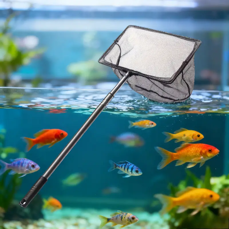 aquarium fish net legit QXBXYHM 5 Pack Net, Multi-Size Fine Quick Fish Catch Nets Nylon Fishing Mesh Nets with Long Plastic Handle for Fish Tank sifting algae and so much more Top Fin Fine Mesh Fish
