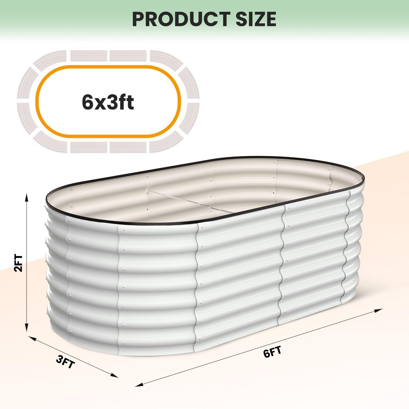 TEMU Heavy-duty Galvanized Raised Garden Bed, Bottomless Galvanized Steel Planter Box, And Bottomless Design, Outdoor Oval Raised Planters For