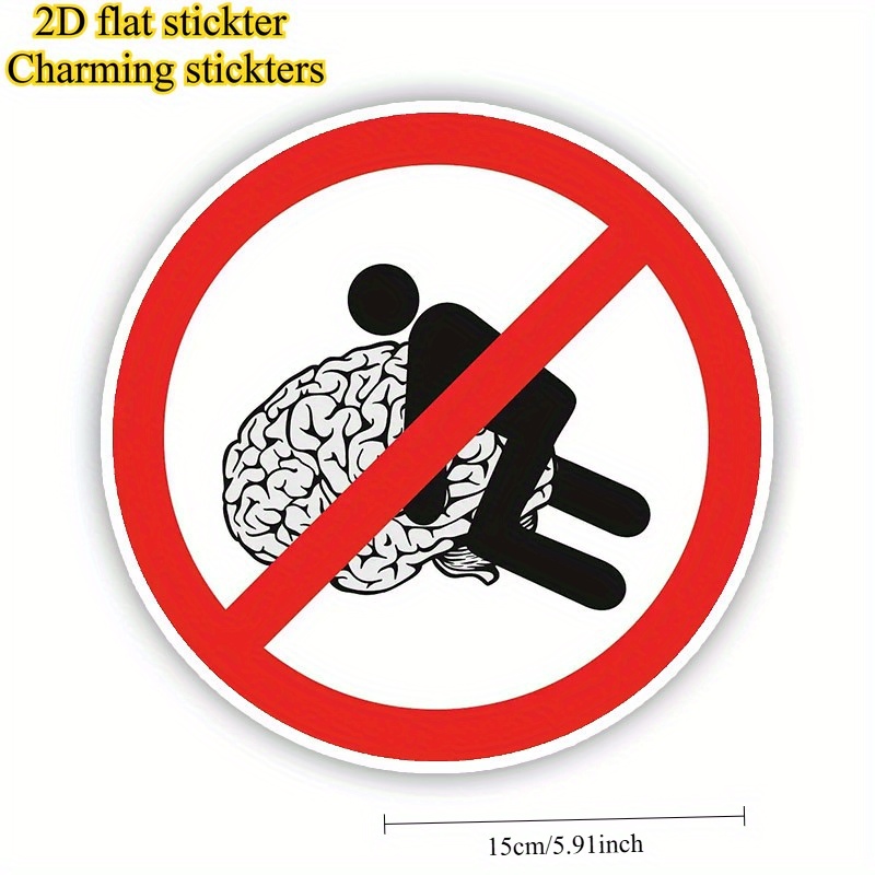 2d Flat, 2d Flat Sticker "don't Brain" Car Decal Waterproof Vinyl Bumper Sticker Self-adhesive Car Accessory Sh72, 2d Flat