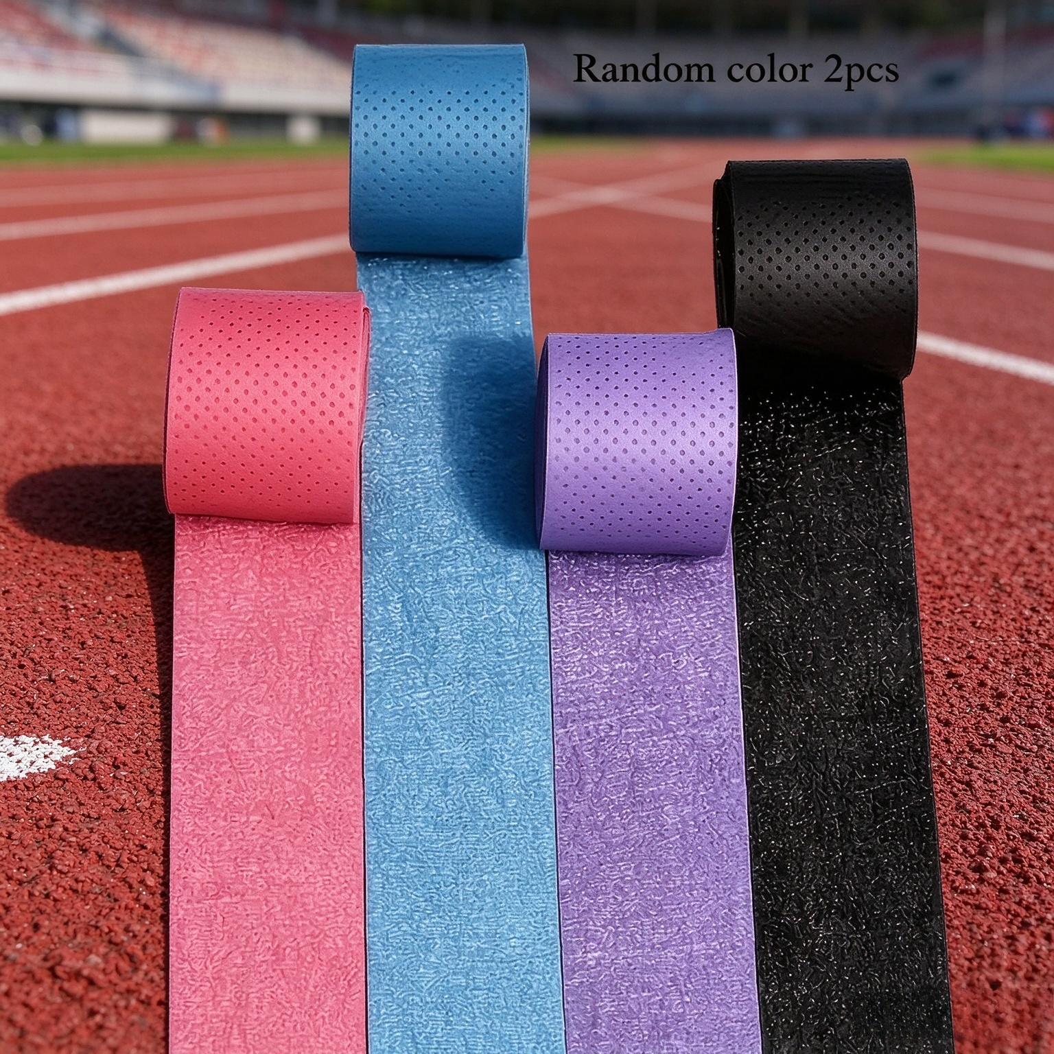 TEMU 2pcs Elastic Sweat-absorbent Sports Tape, Self-adhesive Non-slip Handle Tape, Random Colors, For Tennis Rackets, Badminton Rackets, Bicycle