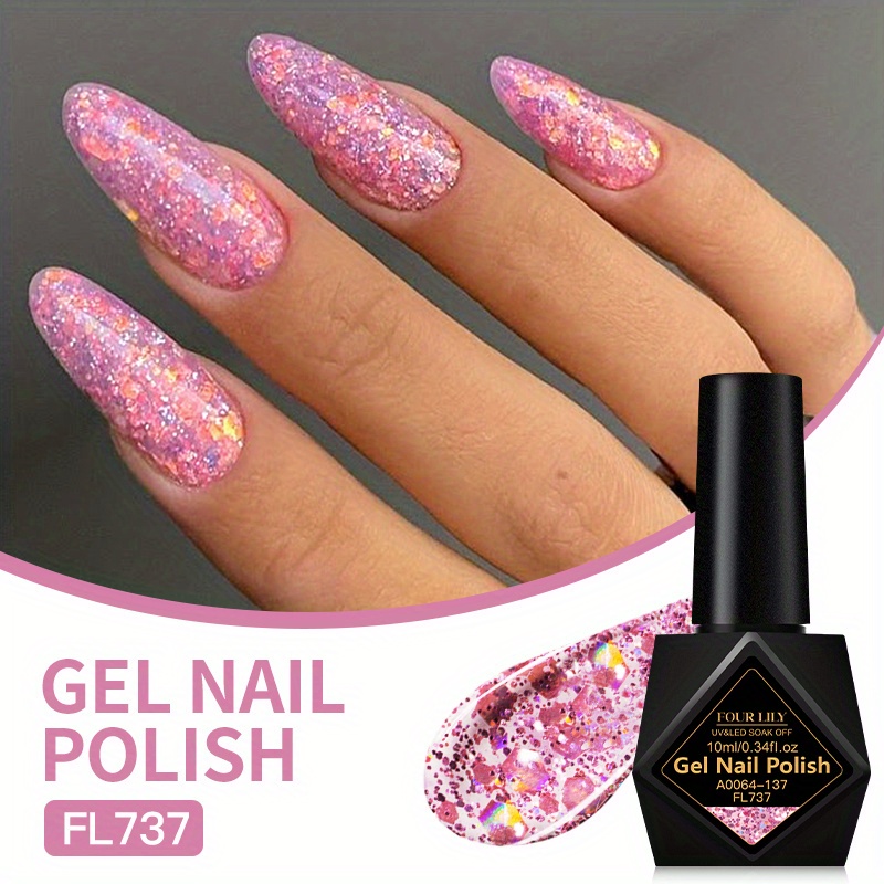 Gel-Nagelfolien Set – 22 Stück Halbgehärtet, Mit Glitzer, Selbstklebend Für DIY Nailart